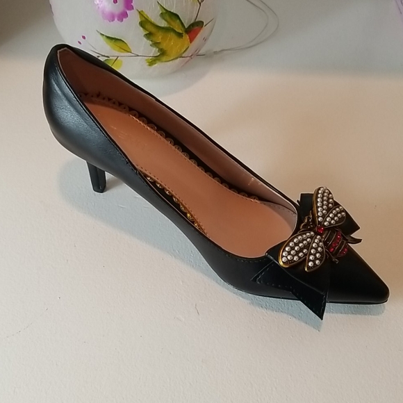MELYA BLACK POINTED TOE PUMPS - Picture 4 of 6
